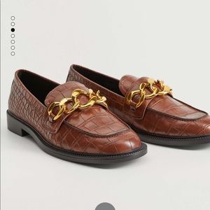 Mango Brown Chain Loafers